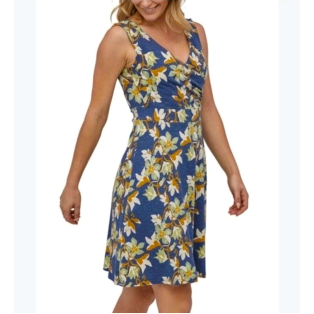 Patagonia Porch Song Dress XS Floral Pullover Stretch Organic Cotton